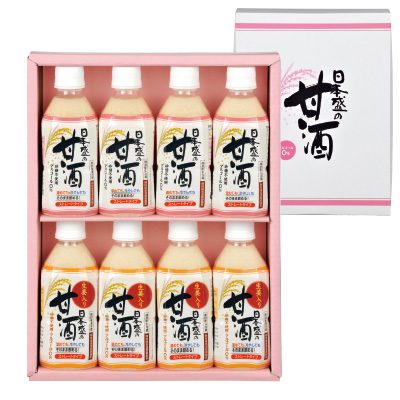 日本盛の甘酒 8本ギフトセット（プレーン・生姜入り 各4本）